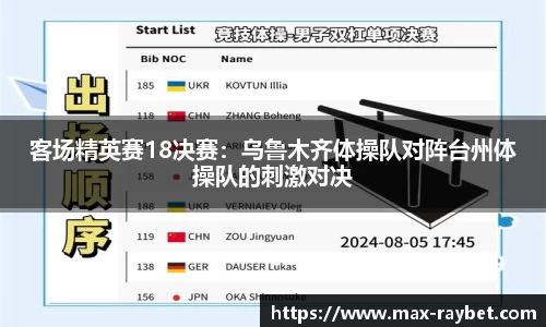 客场精英赛18决赛：乌鲁木齐体操队对阵台州体操队的刺激对决